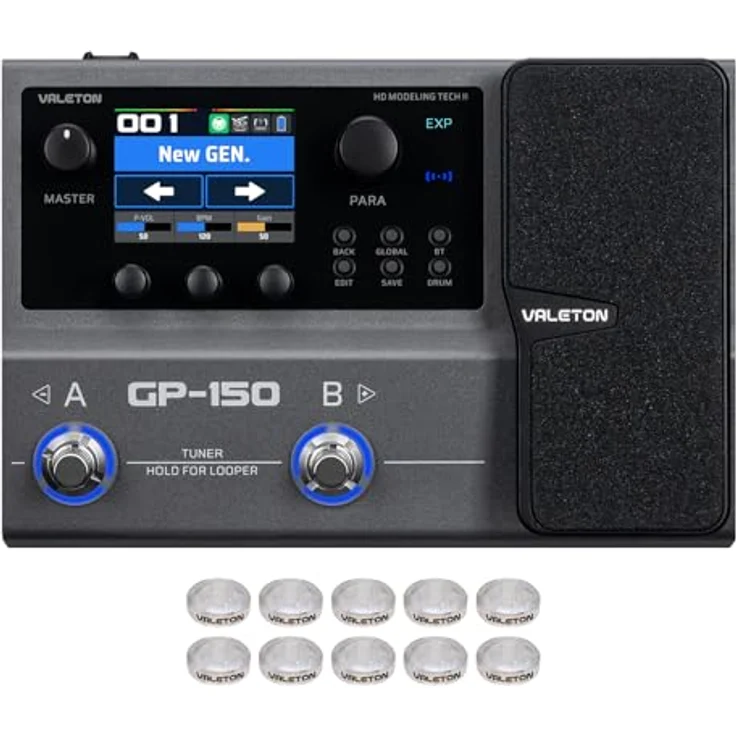 VALETON Multi-Effekt Prozessor 200+ HD Modeling Effekte, IR-Laden/NAM, 180-Sekunden-Looper, BT 5.0 Audio-Streaming, robustes Metallgehäuse – Bild 1