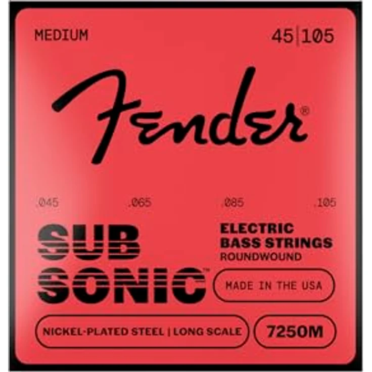 Fender Super 7250 E-Bass Saitensatz, vernickelt, Stärke 045/105 für lange Skala, ideal für Rock und Funk – Bild 1