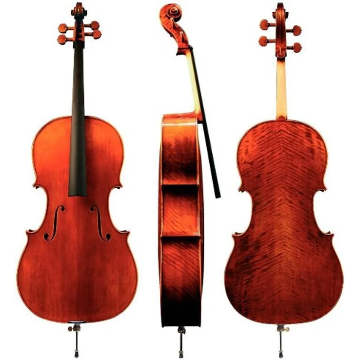 Gewa Maestro 31 Antique Cello 4/4, Massivholz aus geflammtem Ahorn, Fichtendecke, Ebenholzgriffbrett, dunkelrotbraune Handlackierung – Bild 2