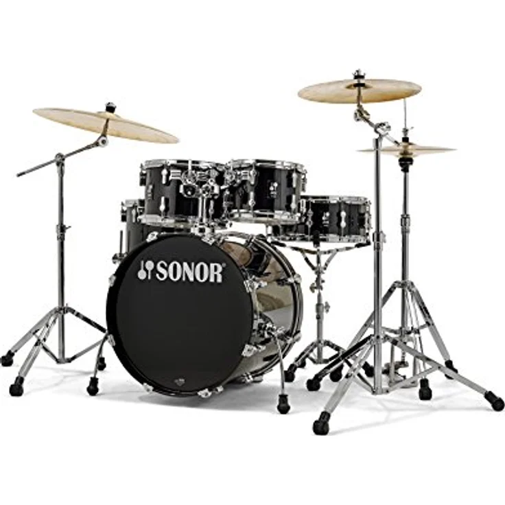 Sonor AQ1 Studio Set, Schlagzeugkomplettset aus 100% Birkenholz mit Piano Black Finish, inkl. Doppeltomhalter und Sonor HS2000 Hardware-Set – Bild 1