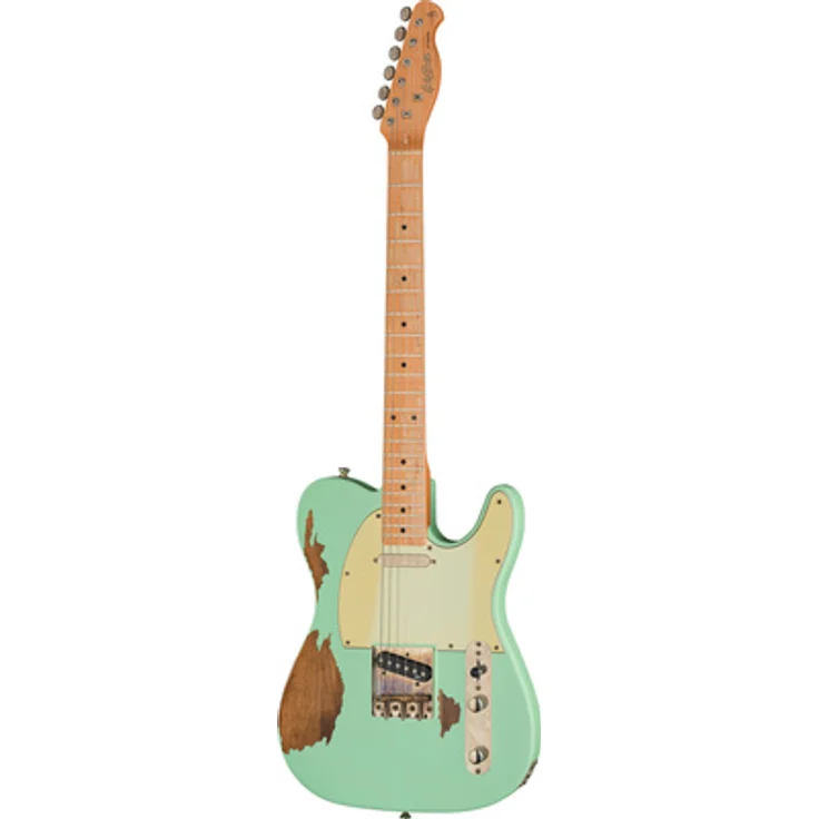 Harley Benton TE-62HA MN, E-Gitarre in heavy aged seafoam green mit alnico 5 Single-Coil Tonabnehmern