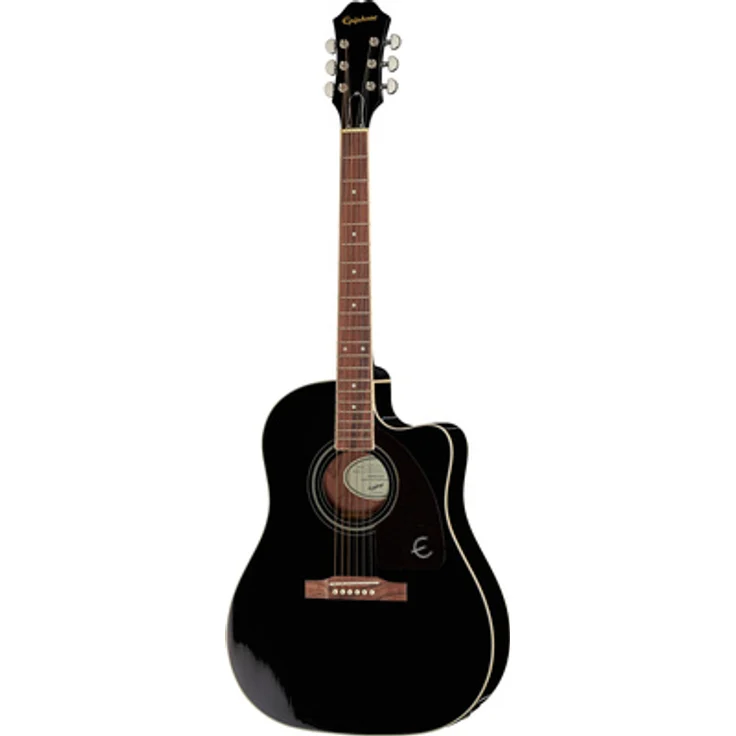 Epiphone J-45 EC Studio EB, Westerngitarre mit massiver Sitka Fichten Decke, Mahagoni Korpus, Fishman Presys Tonabnehmer, Ebony Finish