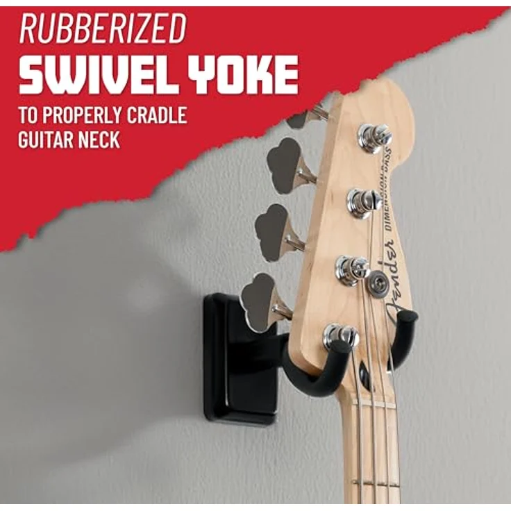 Gator Frameworks GFW-GTR-Hanger Black, Wandmontierte Instrumentenhalterung mit schwarzem Schaumstoffkissen für E-Gitarren, Akustikgitarren und Bässe – Bild 4