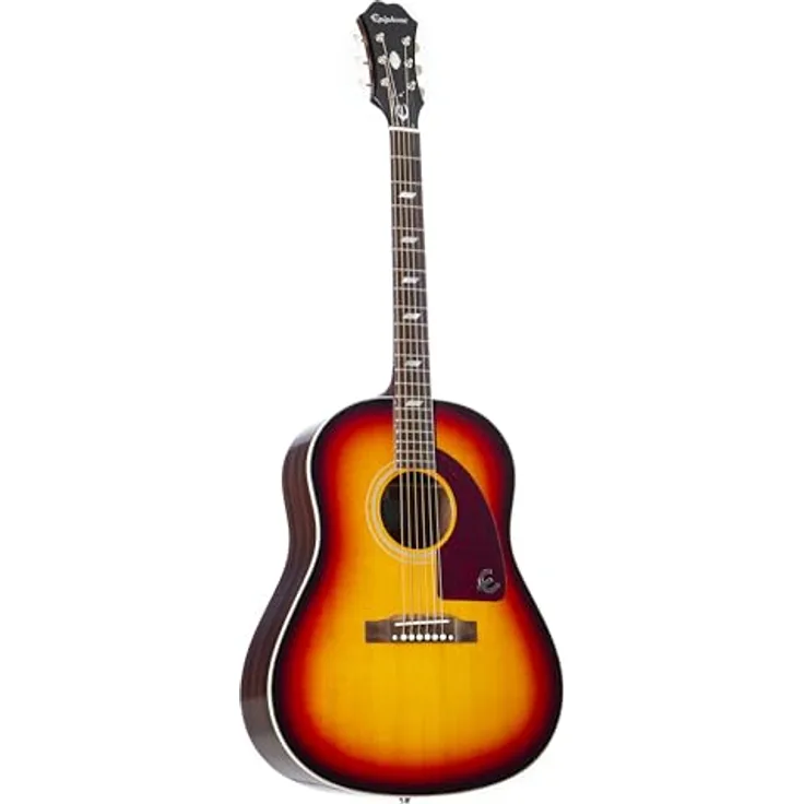 Epiphone Masterbilt Texan Faded Cherry, Westerngitarre mit massiver Sitka-Fichtendecke und Fishman Sonitone Tonabnehmer, Hochglanz Faded Cherry