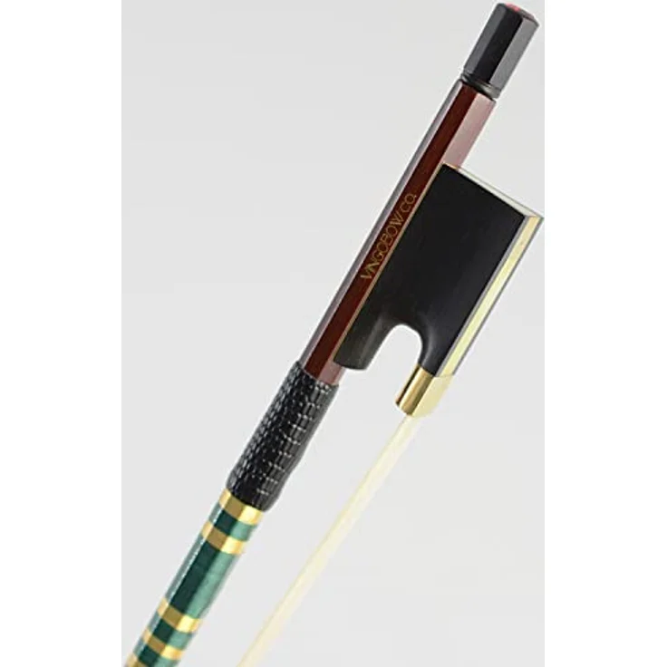 VINGOBOW 4/4 Violinenbogen aus Kohlefaser, mit glänzenden Steinen, natürlichem Pferdehaar, Golddraht, handgefertigt, Concert Pernambuco – Bild 1