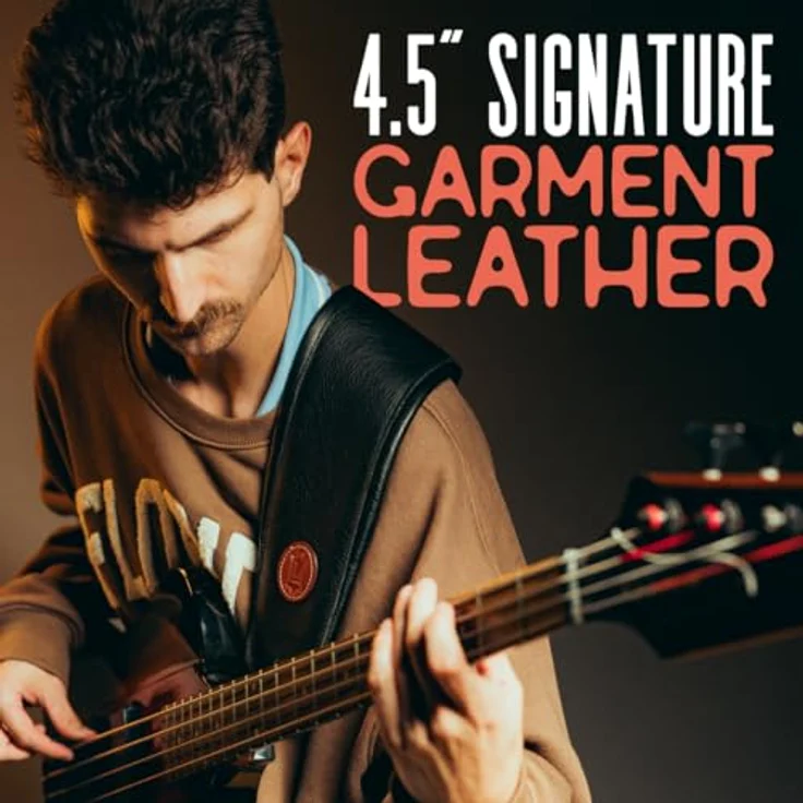 Levys MSS2-4-BLK, Leder Gitarrengurt mit Längenverstellung von 94 cm bis 130 cm, schwarz, gepolstert mit Schaumstoff – Bild 2