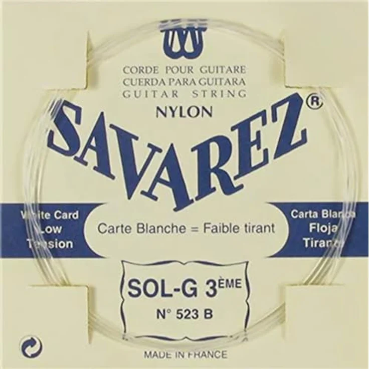 Savarez Einzelsaite für klassische Gitarre Traditional Concert 523B – G3 Bass, niedrige Spannung, schlichtes Nylon