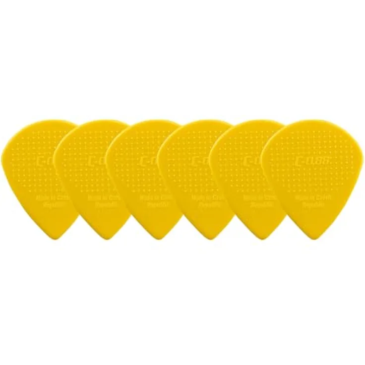 D-Grip Picks Jazz C Nylon Gelb 0,88mm, Plektrum mit 3D-Grip-Textur, Packung mit 6 Stück