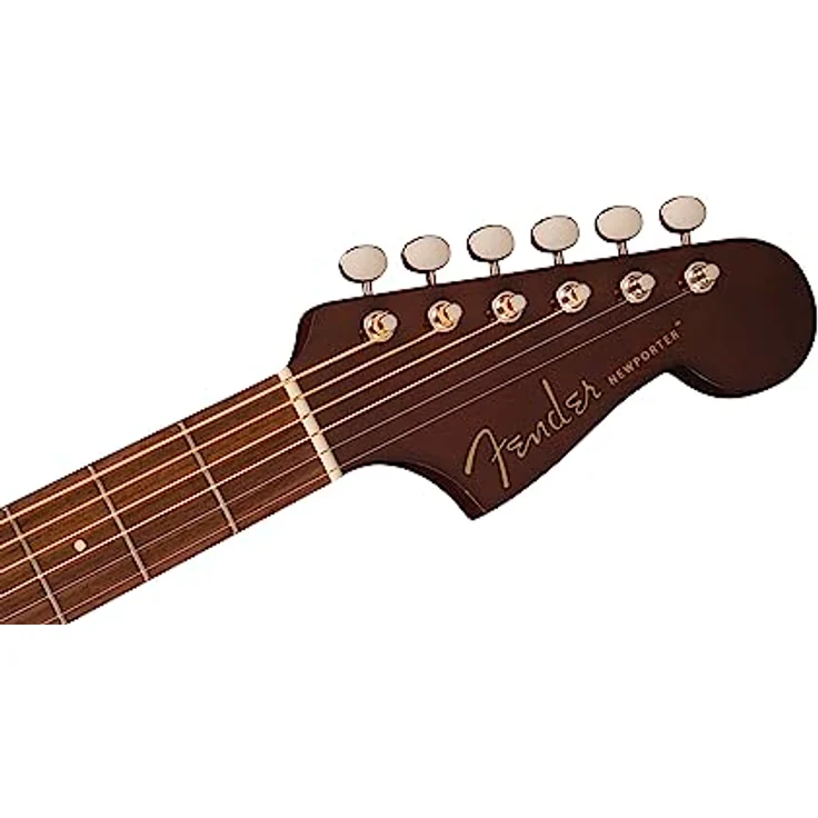 Fender Newporter Player Akustikgitarre, massive Fichtendecke, Mahagoni-Boden und -Zargen, Walnuss-Griffbrett, Gold-Pickguard, Naturfarben – Bild 3