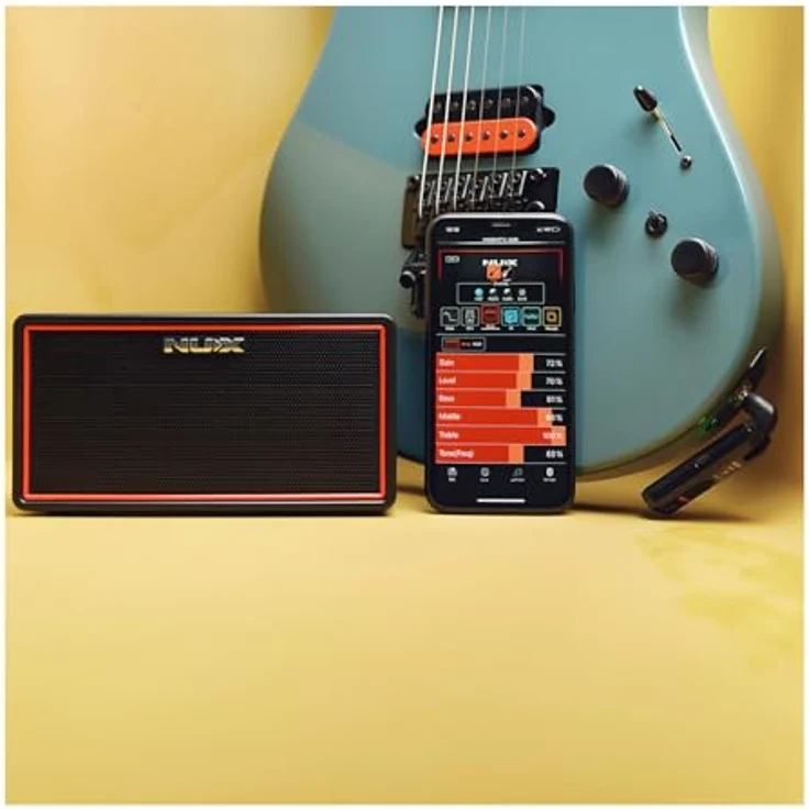Nux Mighty Air, Modelling Combo Verstärker für E-Gitarre mit Wireless System, 10 Watt, 7 Kanäle, Bluetooth, einschließlich NUX Wireless Sender – Bild 6