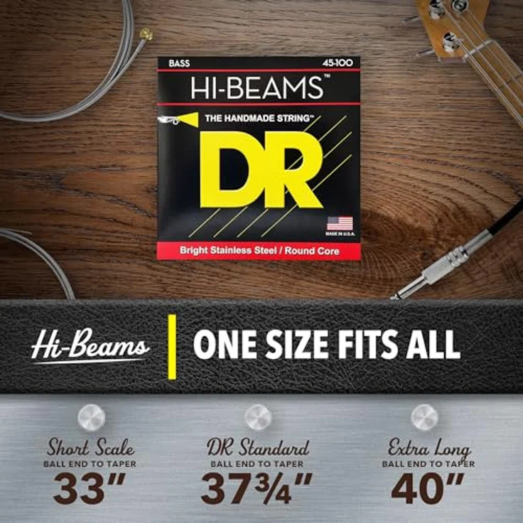 DR Strings Hi-Beams MLR-45, Bass Saiten Satz, Stainless Steel, Medium Light, Stärken 045" - 100" – Bild 7