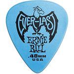 Ernie Ball Everlast Picks EB9181, 12er Pack Plektren aus strapazierfähigem Delrin, 0,48 mm, blau