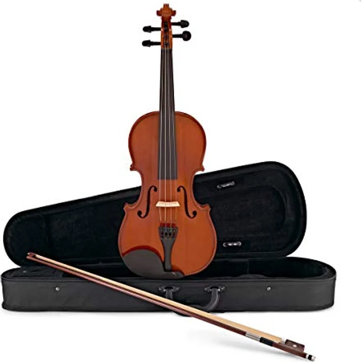 Gear4music Schüler-Violine 4/4, hochwertige Anfängervioline aus Tonhölzern mit leichter Spielbarkeit und Feinstimmern, inkl. Bogen und Koffer – Bild 1