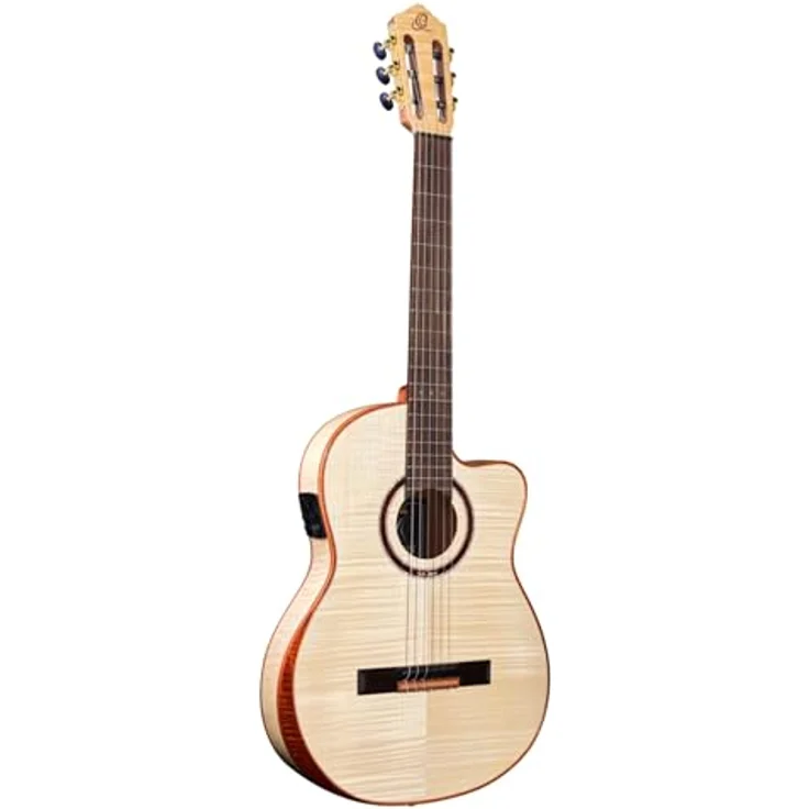 Ortega Bridesuitece, Konzertgitarre mit Cutaway, Tonabnehmer, 4/4 Größe, Natur Hochglanz, inkl. Gig Bag – Bild 1