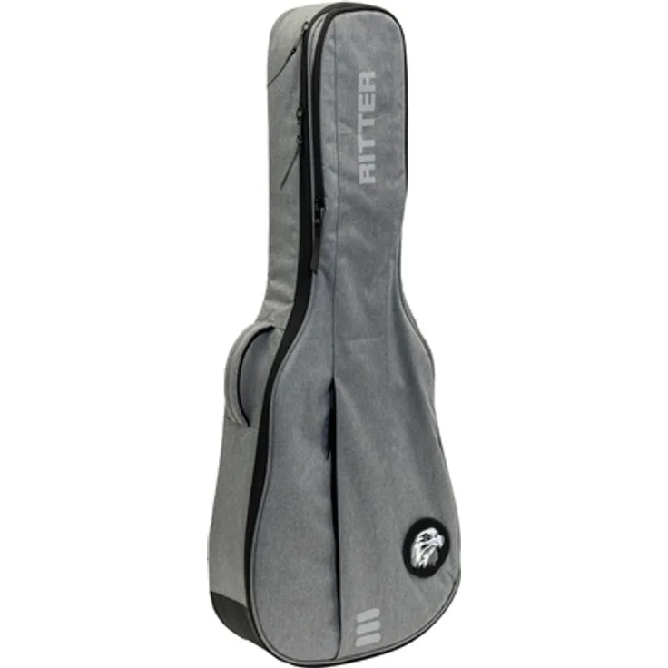 Ritter Carouge Classical 1/2 EGR, Gitarrentasche für klassische 1/2 Gitarre, gepolstert, elephant grey, 2 Zubehörtaschen, reflektierende Streifen