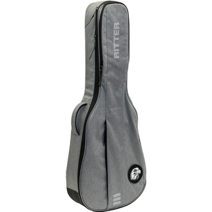 Ritter Carouge Classical 1/2 EGR, Gitarrentasche für klassische 1/2 Gitarre, gepolstert, elephant grey, 2 Zubehörtaschen, reflektierende Streifen