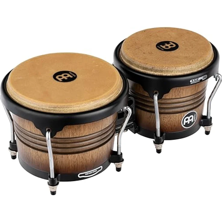 Meinl Marathon Bongos ATB-M, 6 3/4" Macho und 8" Hembra, Antique Tobacco Burst, Gummibaum, handselektierte Büffelfelle, schwarz gepulverte Hardware, inkl. Stimmschlüssel und "Tune Up" Öl – Bild 1