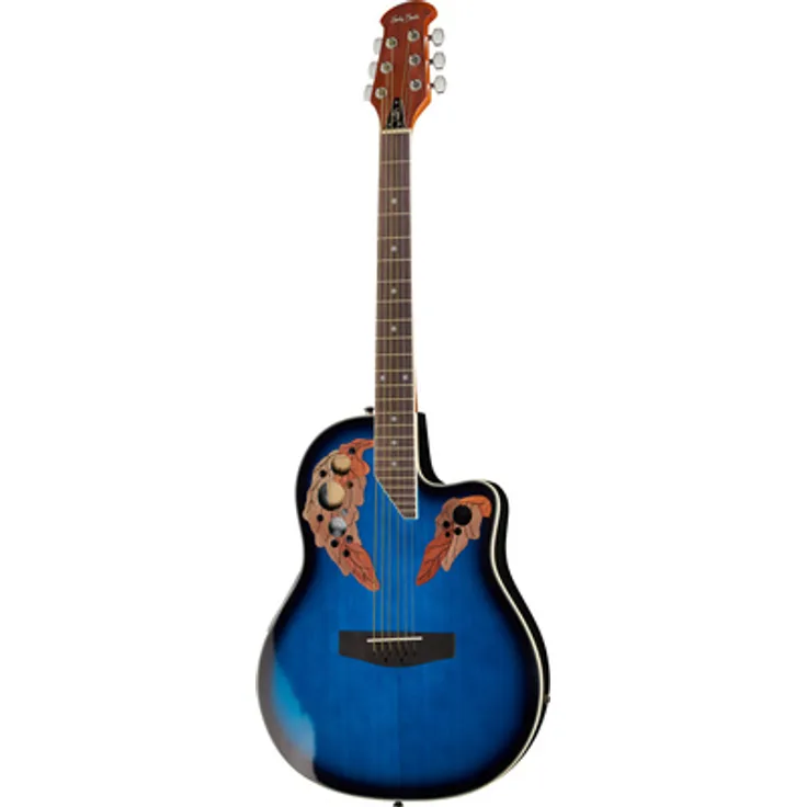 Harley Benton HBO-850 Blue, Westerngitarre mit Fichten Decke, 3-Band EQ und Cutaway, High-Gloss Blue