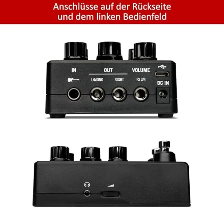 Line6 Pod Express, Gitarren-Multieffektpedal mit 7 Verstärkermodellen, 17 Effekten, USB-C Audiointerface, schwarz – Bild 3