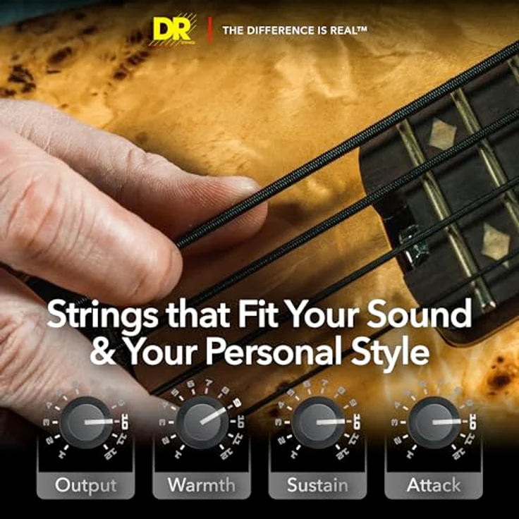 DR Strings Bass-Saiten Black Beauties, 5 String Bass-Saiten, schwarz beschichtet, Medium (45-125), handgefertigt mit klarem, knackigem Ton – Bild 5
