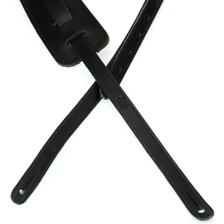 Levys 50's Leather Strap M25-BLK, Gitarrengurt aus pflanzlich gegerbtem Leder, verstellbar von 76 cm bis 140 cm, schwarz – Bild 2