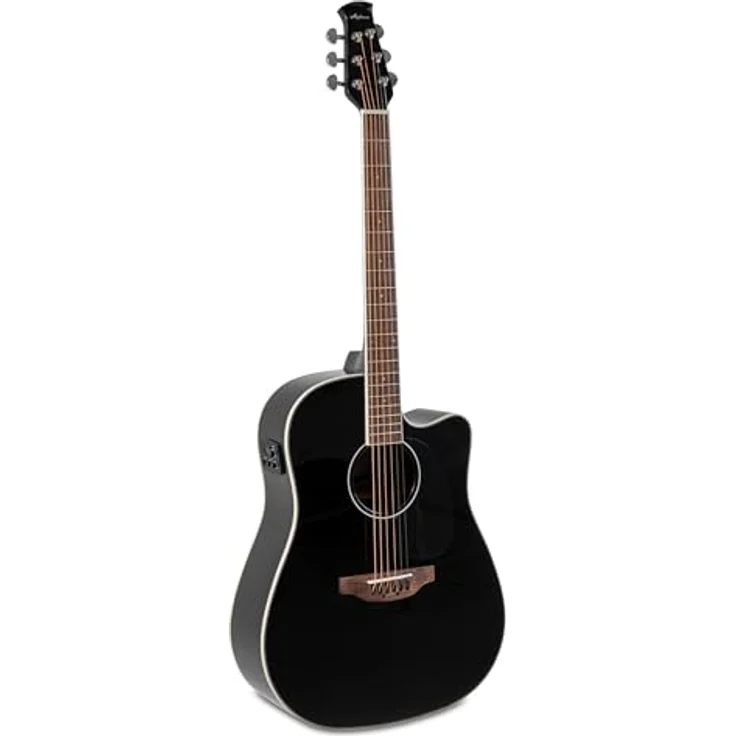 Applause AED96-5HG, Westerngitarre Dreadnought mit massiver Fichtendecke, Cutaway, Schwarz Hochglanz, inkl. AP3PT Tonabnehmer und eingebautem Stimmgerät – Bild 1