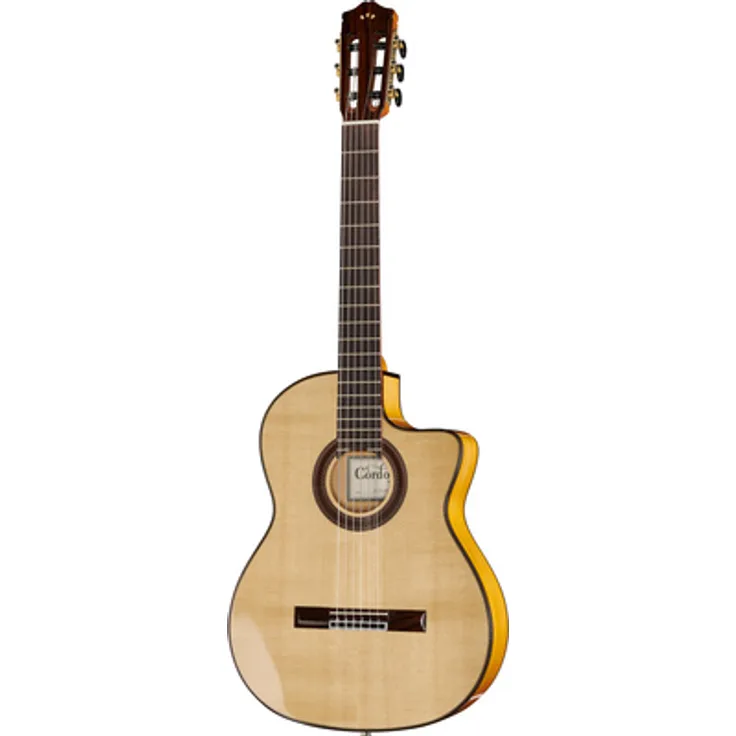 Cordoba GK Studio Flamencogitarre, elektrisch mit Fishman Pickup, Cutaway, massive Fichtendecke, Palisandergriffbrett, Naturfinish