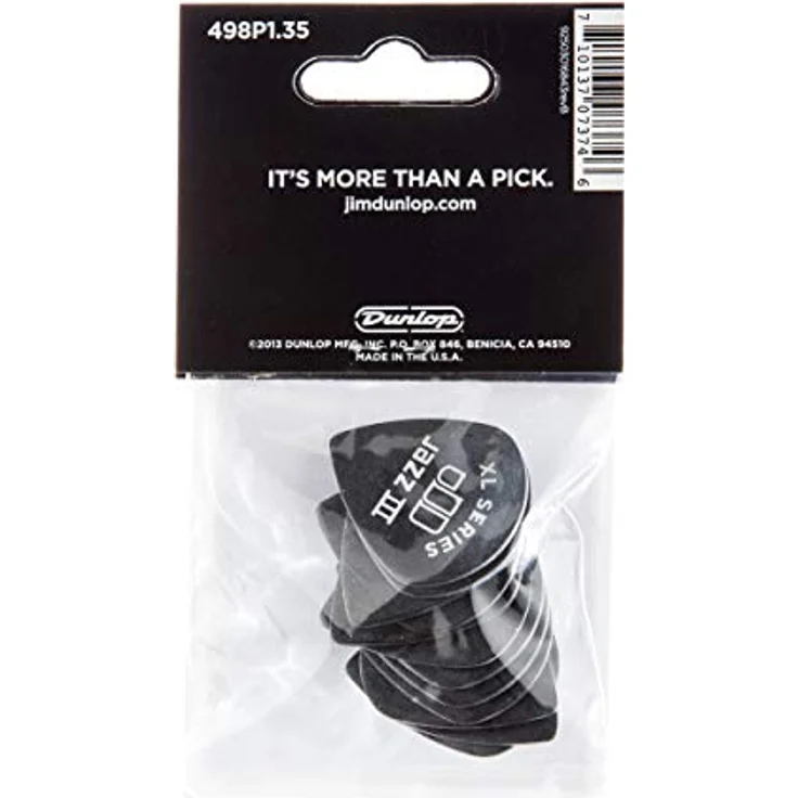 Jim Dunlop Tortex Jazz III XL Plektrum, 1,35mm, 12 Stück, aggressiver Angriff und präziser Klang – Bild 5