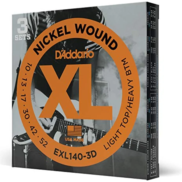 Daddario EXL140-3D, E-Gitarrensaiten Set, Nickel plated Steel, Stärken 010-013-017-w030-w042-w052, brillanter und klarer Sound – Bild 1
