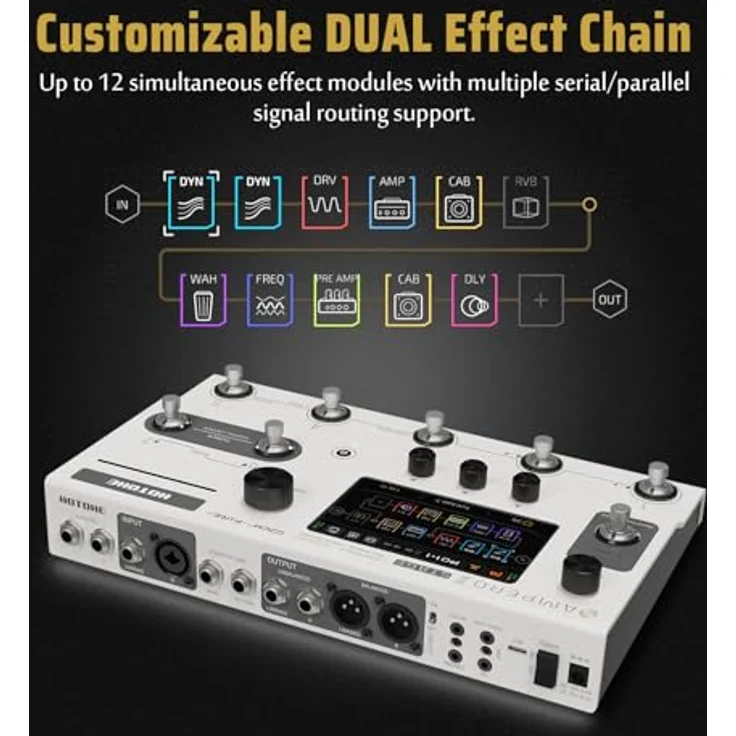 HOTONE Ampero II Stage, Gitarre Bass Multi-Effekte Prozessor mit 5 Zoll Touchscreen, 460 Effekte, IR Simulation, MIDI I/O und USB Audio Interface – Bild 5
