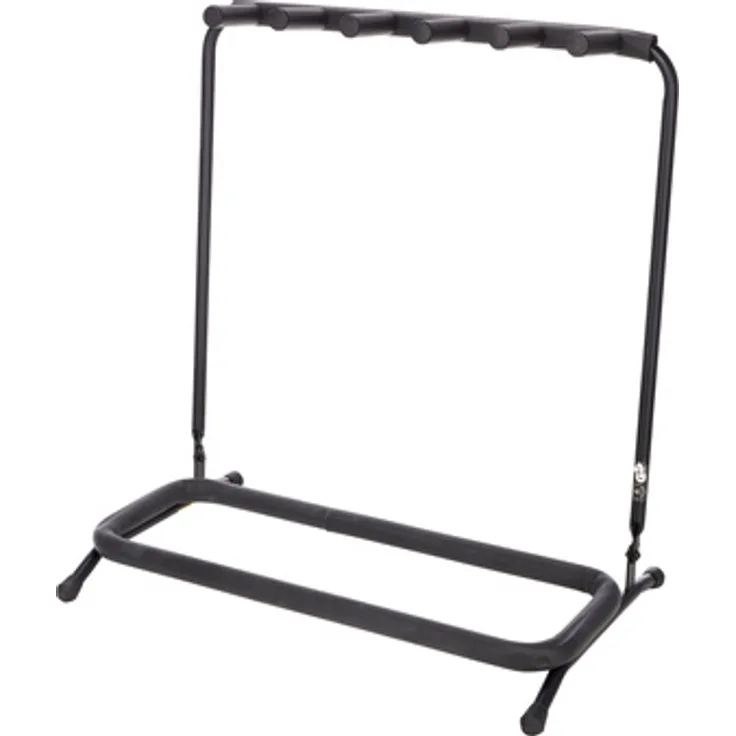 Rockstand RS20861 5 E-Guitar Stand, zusammenklappbarer Gitarrenständer für 5 E-Gitarren/E-Bässe, schwarz, mit Schaumstoffpolsterung und Gummifüßen