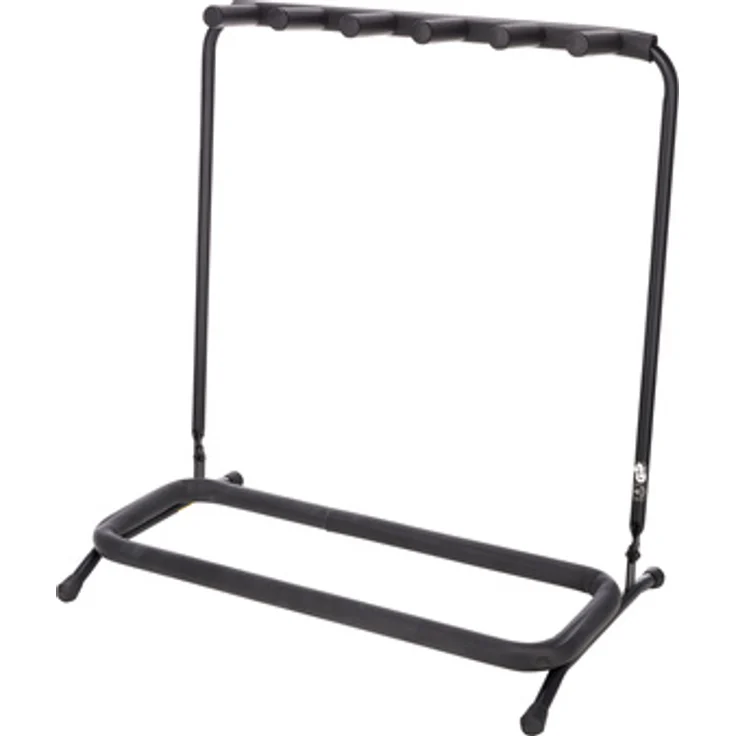 Rockstand RS20861 5 E-Guitar Stand, zusammenklappbarer Gitarrenständer für 5 E-Gitarren/E-Bässe, schwarz, mit Schaumstoffpolsterung und Gummifüßen