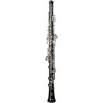 Thore Moderato Oboe, Oboe für Fortgeschrittene aus ungebeiztem Grenadillholz mit versilberter Mechanik und erweiterter G-Klappe, inkl. Thore-Koffer und Reinigungsset