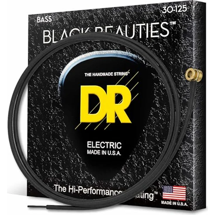 DR B EXBK BKB6-30 Extra Black Beauties, Medium Saiten für 6-Saiten-Bass, schwarze K3-Beschichtung, flexibles Gefühl, langer Klang – Bild 1