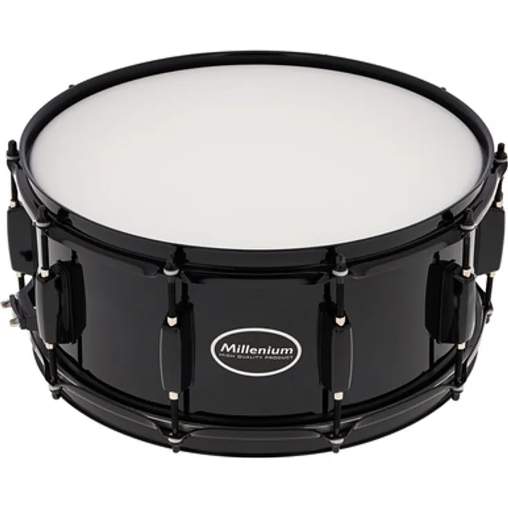 Millenium SD-148A Black Beast Snare, 14"x06" Snare Drum mit 1,0mm Stahlkessel und schwarzem Spannreifen