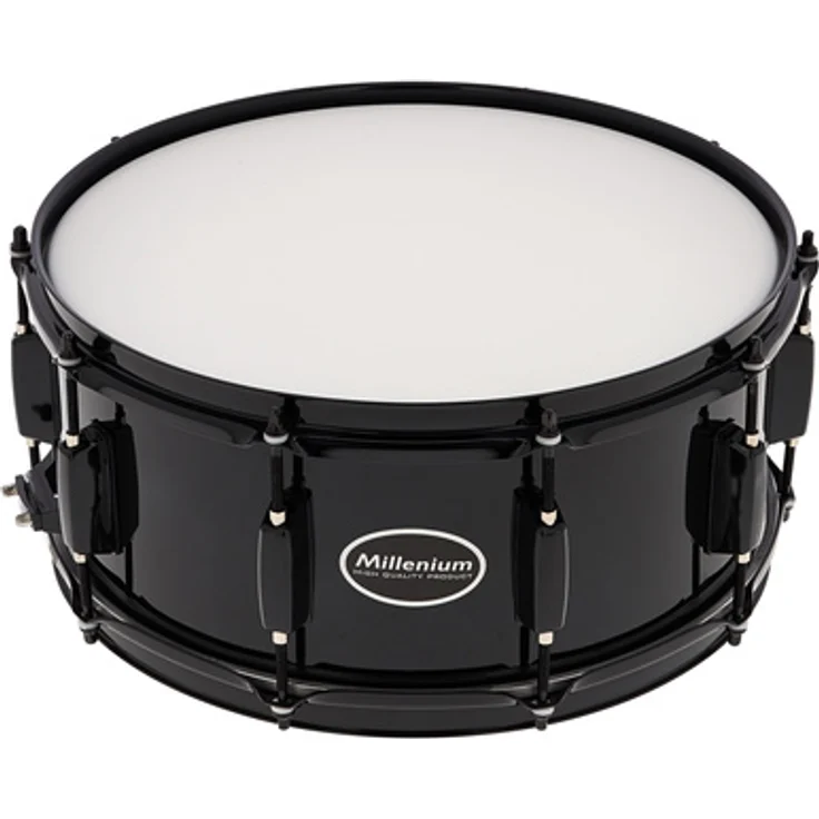 Millenium SD-148A Black Beast Snare, 14"x06" Snare Drum mit 1,0mm Stahlkessel und schwarzem Spannreifen