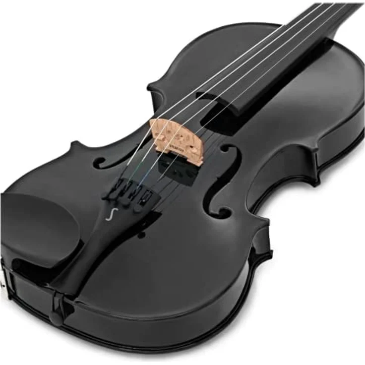 Stentor SR1401 Harlequin Violine 4/4 BK, massive Fichtendecke, schwarz gebeiztes Hartholzgriffbrett, inkl. Koffer und Bogen, Farbe: Schwarz – Bild 2