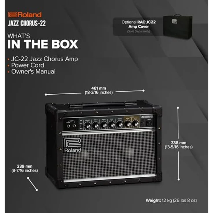 Roland JC-22, E-Gitarren-Combo mit 30-Watt Stereo-Verstärker, Chorus und Reverb Effekten, kompakt – Bild 6