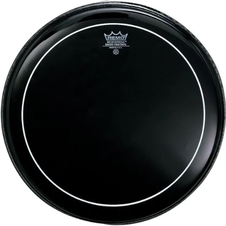 Remo 14" Pinstripe Ebony, Schlagzeugfell mit doppellagiger Konstruktion und vollem Klangspektrum, schwarz – Bild 2