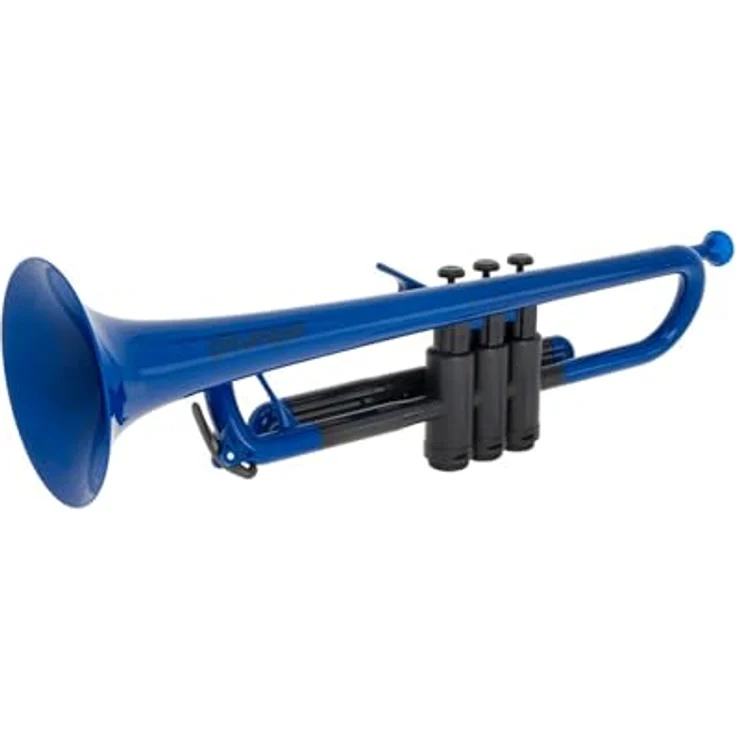 PINSTRUMENTS pTrumpet B Trompete aus 100 % Kunststoff, blau, inklusive Tragetasche und 2 Mundstücke – Bild 4
