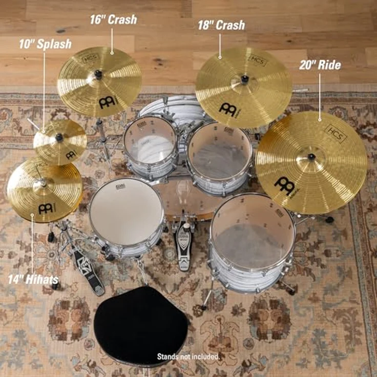 Meinl HCS Expanded Cymbal Set, Schlagzeugbecken aus Messing mit 14" Hi-Hat, 16" Crash, 18" Crash, 20" Ride und 10" Splash – Bild 2