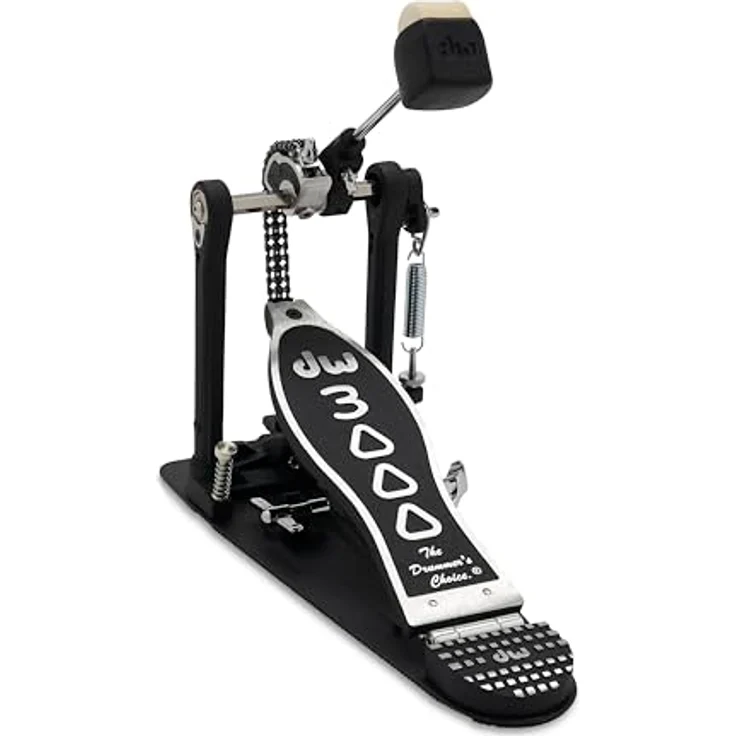 DW 3000A Single Bass Drum Pedal, Doppelkette, Aluminium Pedalplatte, Kugelgelagerte Federaufhängung, 2-Wege Beater, inkl. Stimmschlüssel – Bild 1