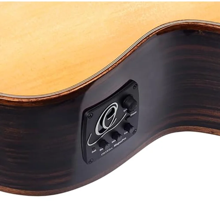 Ortega STRIPEDSU.ACB, Akustikbass mit massiver Alaska Fichtendecke, Cutaway, Natur Hochglanz Finish, inkl. Gig Bag – Bild 8