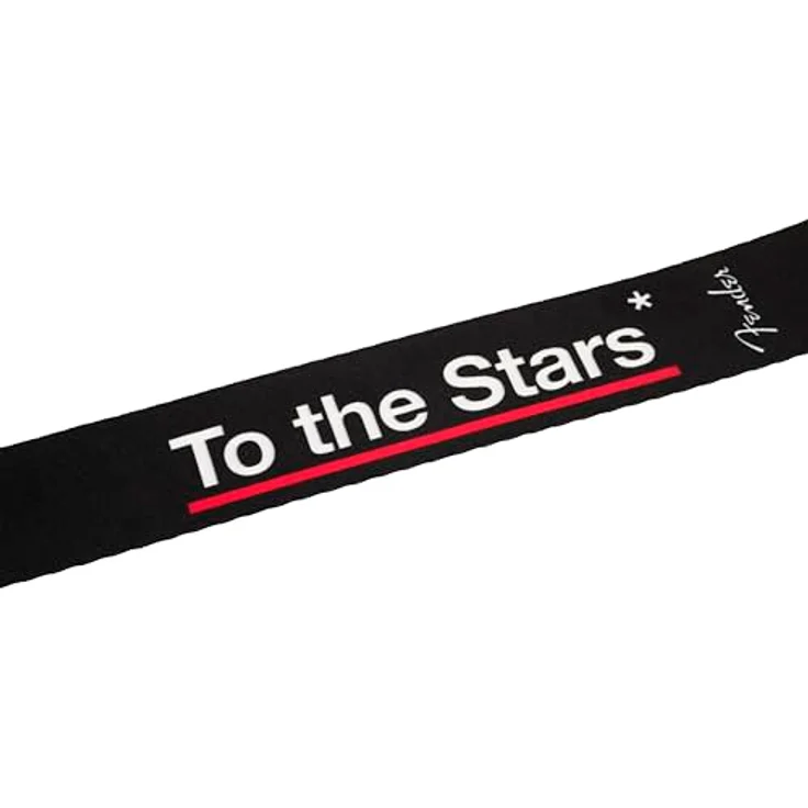 Fender DeLonge To The Stars Strap BK, Gitarrengurt mit Nylonmaterial und Lederenden, schwarz – Bild 2