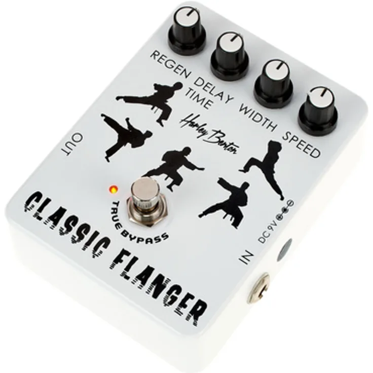 Harley Benton Classic Flanger, analoges Effektpedal für E-Gitarre mit True Bypass, Regler für Sustain, Regeneration, Delay Time, Width und Speed