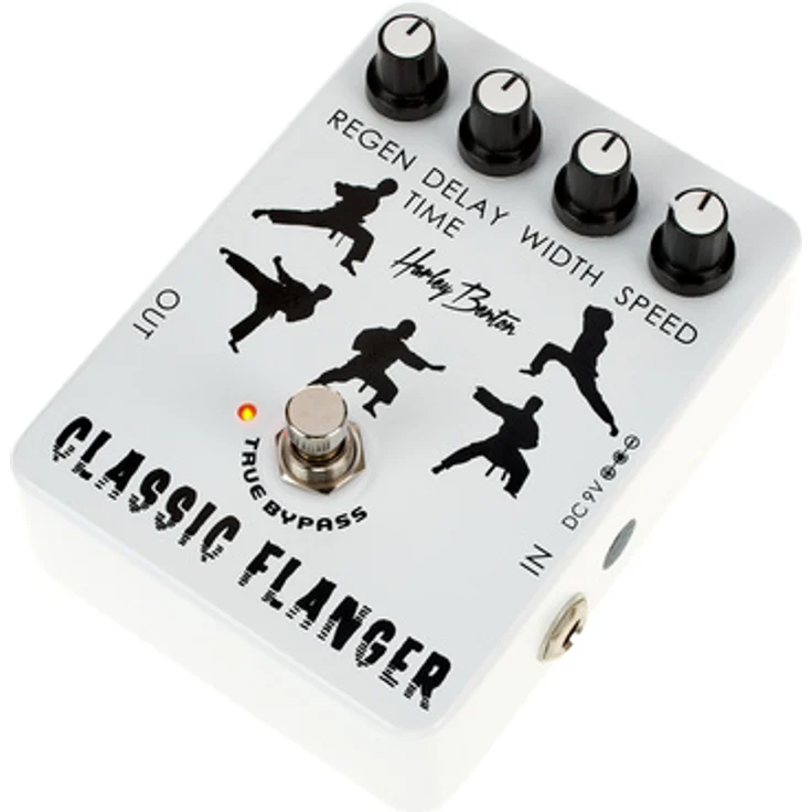 Harley Benton Classic Flanger, analoges Effektpedal für E-Gitarre mit True Bypass, Regler für Sustain, Regeneration, Delay Time, Width und Speed