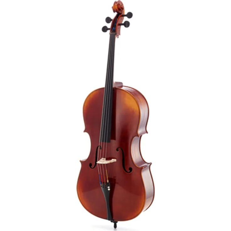 Gewa Maestro 6 Cello 4/4, vollmassives Cello mit Ahornboden, Ebenholzgriffbrett, Spiritus Handlackierung, kastanienbraun