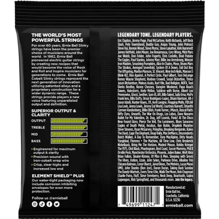 Ernie Ball Regular Slinky Cobalt E-Gitarrensaiten, 3-er Pack, Stärke 10–46, starke Bässe und klare Höhen, hergestellt in den USA – Bild 2