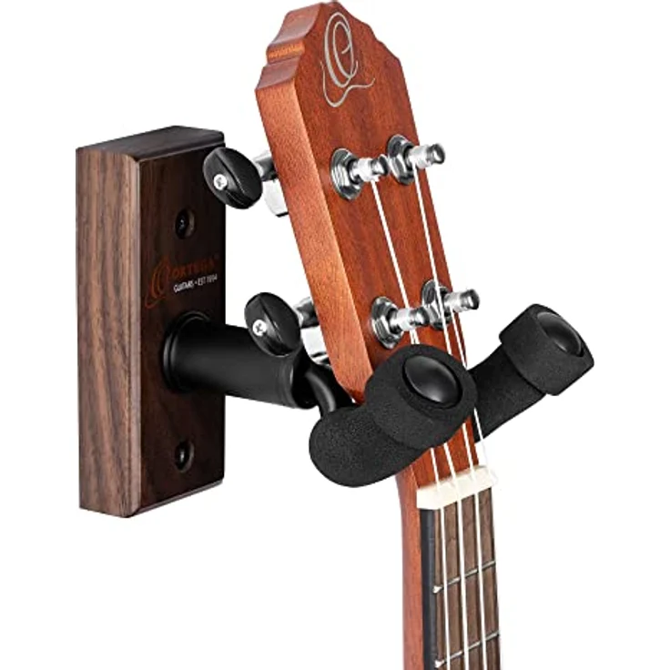 Ortega OUH-1WN, Ukulele Wandhalter aus Walnuss mit gepolstertem Bügel zur sicheren Befestigung – Bild 3