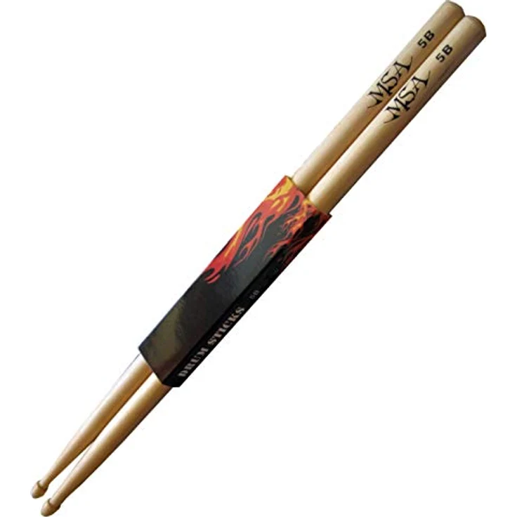 MSA 2 Paar DRUMSTICKS 5B, Ahornholz Schlagzeugstöcke mit Holz-Kopf, Länge 40cm, Durchmesser 15mm – Bild 3